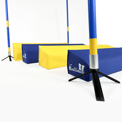 Agility SOFT-Weitsprung „SOSPIRI“ | FCI-konform, inkl. 4x Eckpfosten + Stangen & Tasche