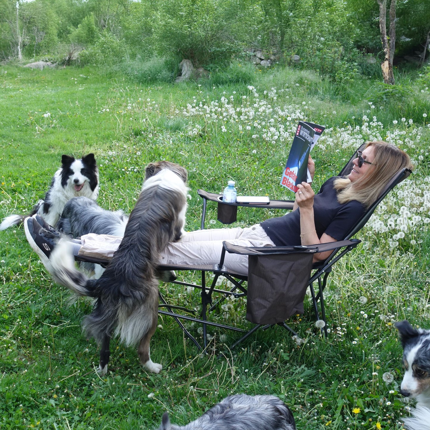 Callieway® „Bonnie Q“ – Faltbarer Campingstuhl & Relax-Liegesessel