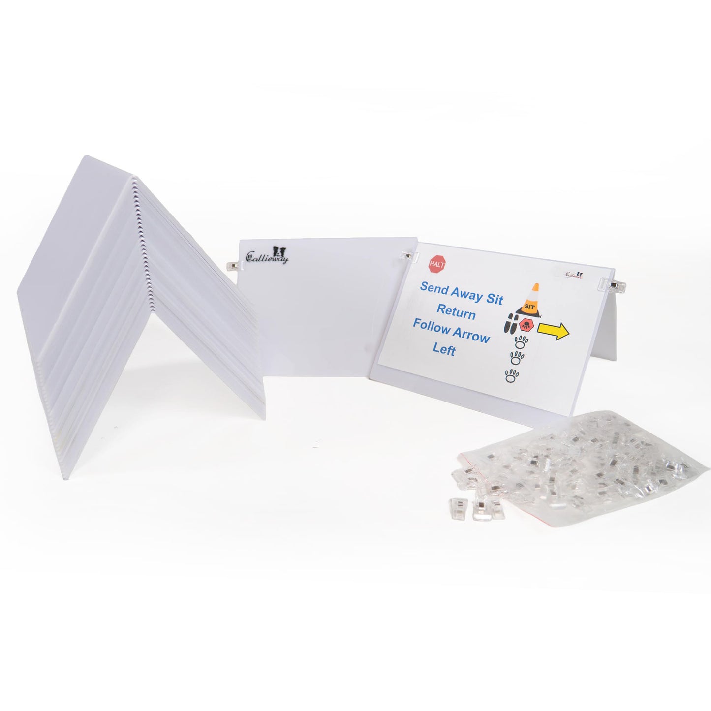 Callieway® Befestigungsclips für Rally Obedience Aufsteller | transparent & Ersatzteil