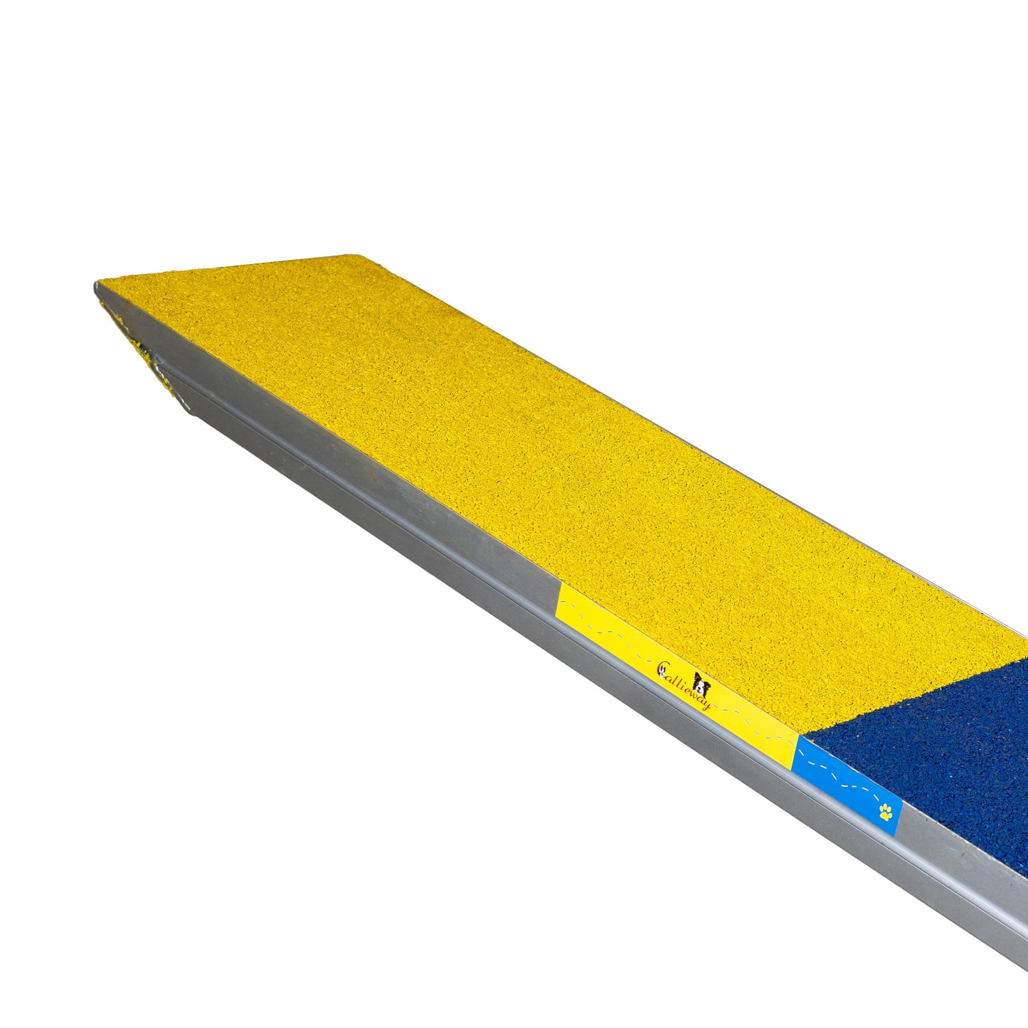 Callieway Aluminium Hundewippe mit blau gelber Laufzone