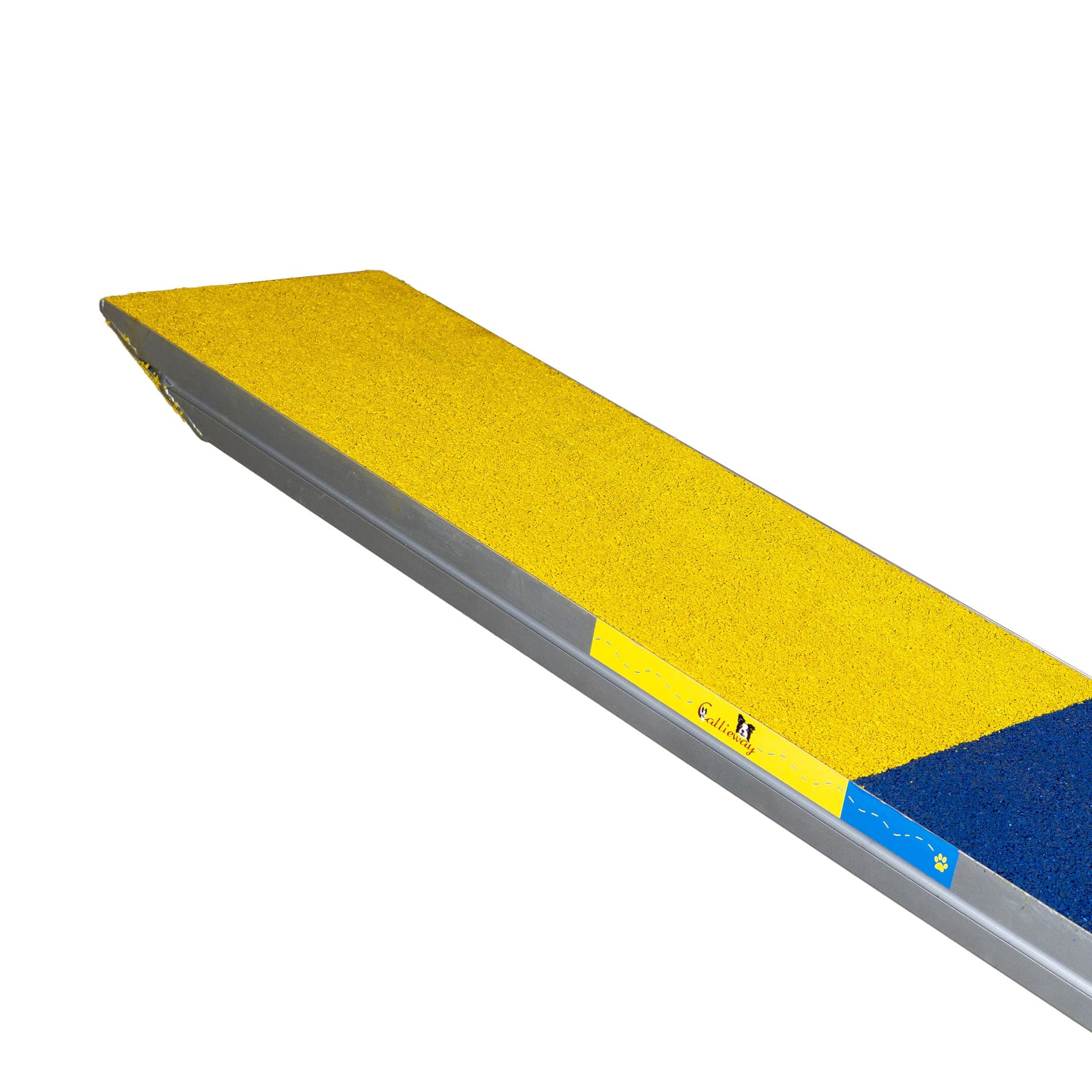 Callieway Aluminium Hundewippe mit blau gelber Laufzone