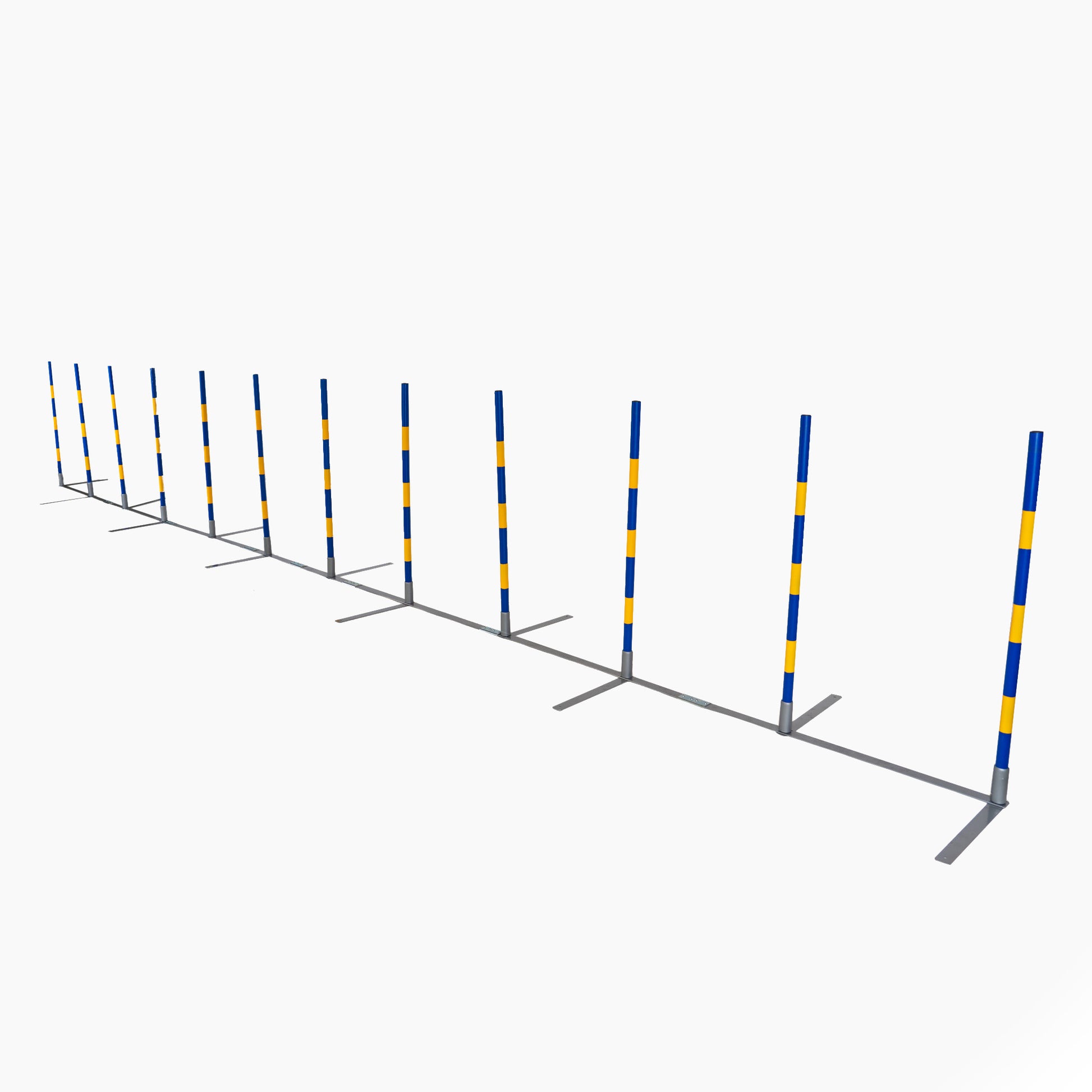 Callieway Agility Slalomstangen im Hundetraining aufgebaut 2by2