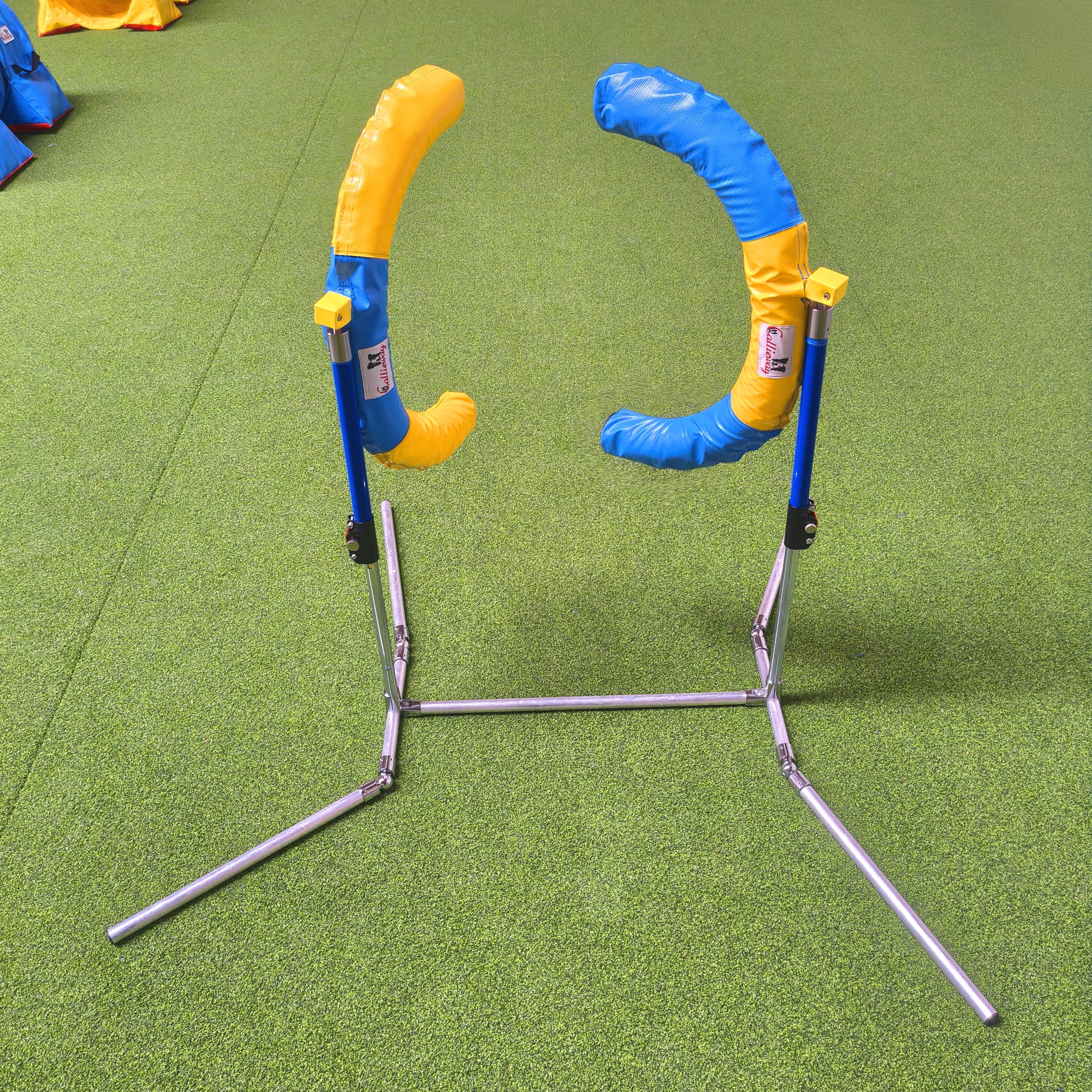 Callieway Agility Sprung Ring gelb blau für Hundetraining