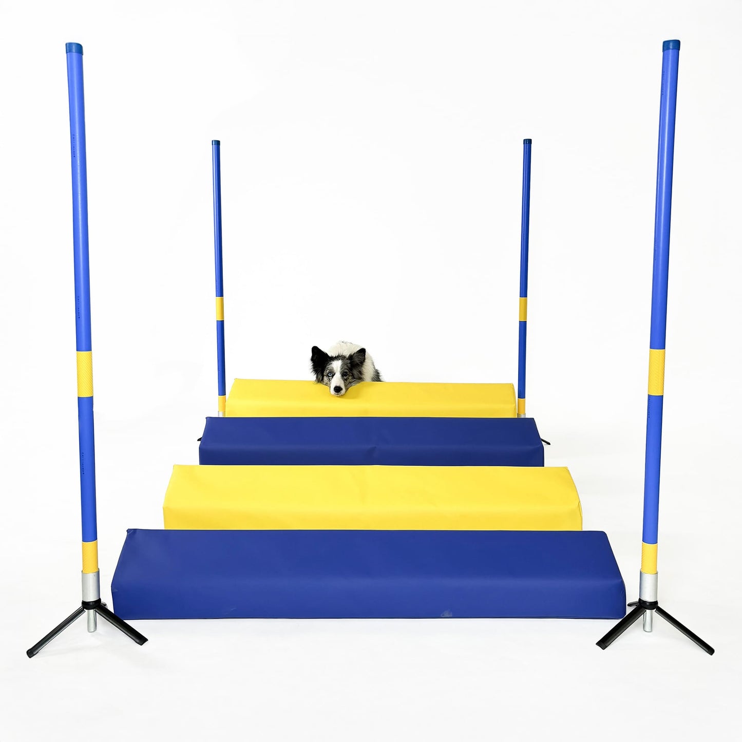 Agility SOFT-Weitsprung „SOSPIRI“ | FCI-konform, inkl. 4x Eckpfosten + Stangen & Tasche
