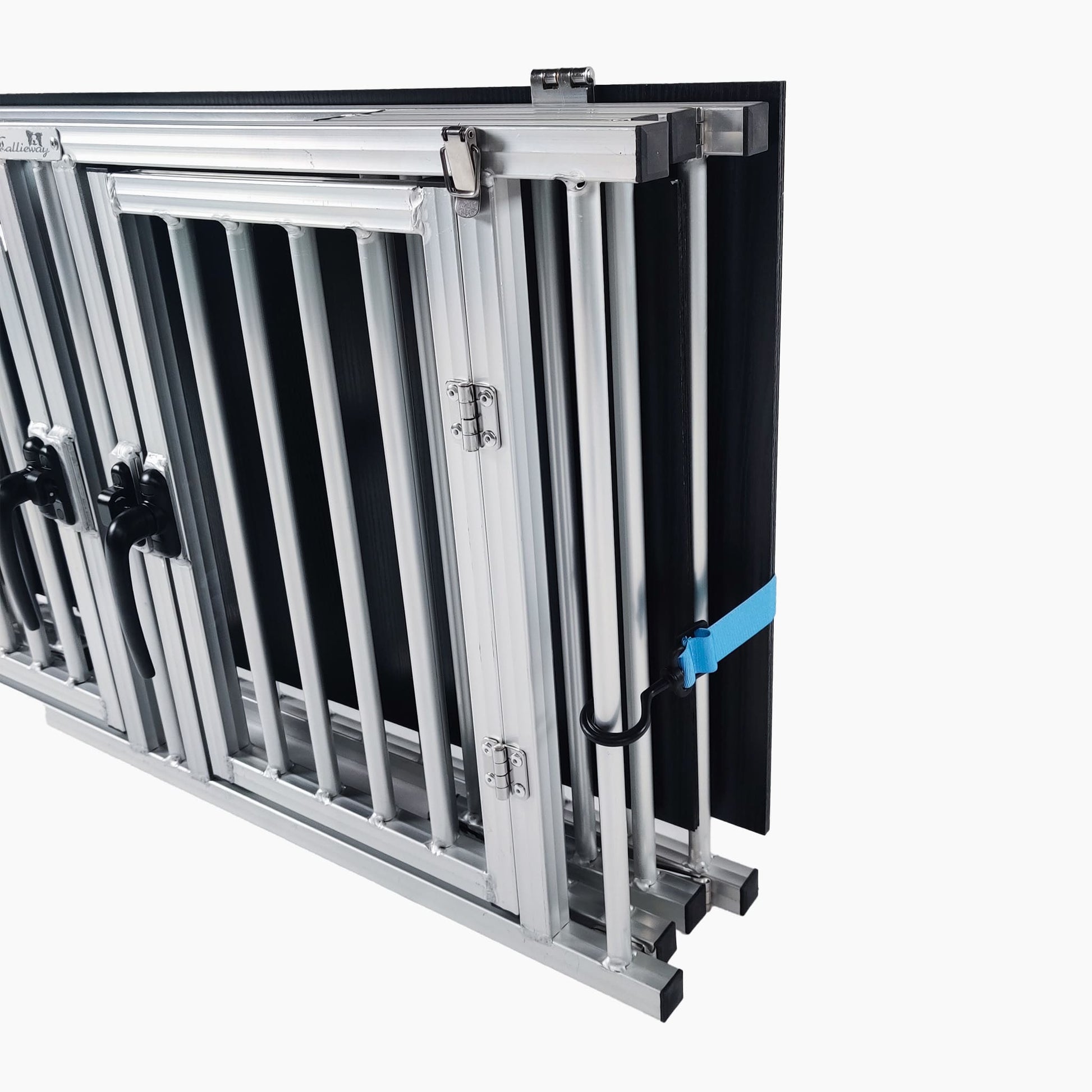 Gitterseite Callieway Twin Hundebox Aluminium