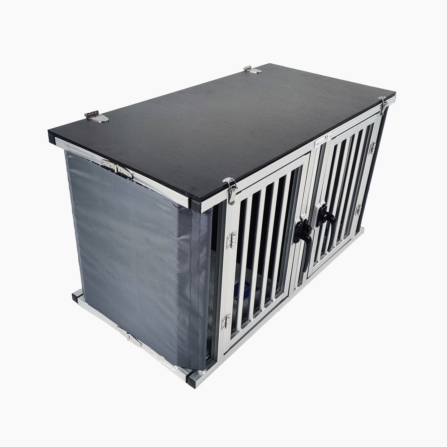 Seitenansicht Callieway Twin Hundebox Aluminium