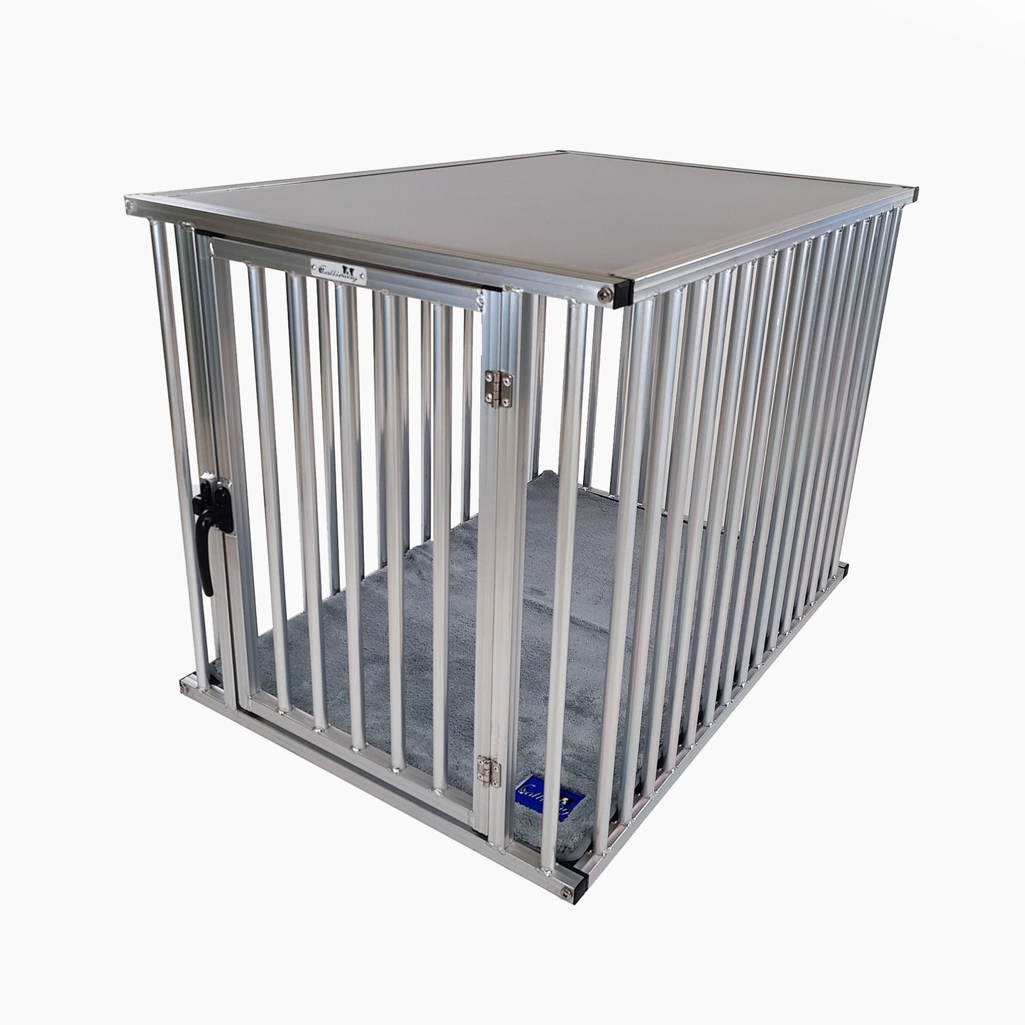 Seitenansicht des Callieway Aluminium Hundekäfigs XXL