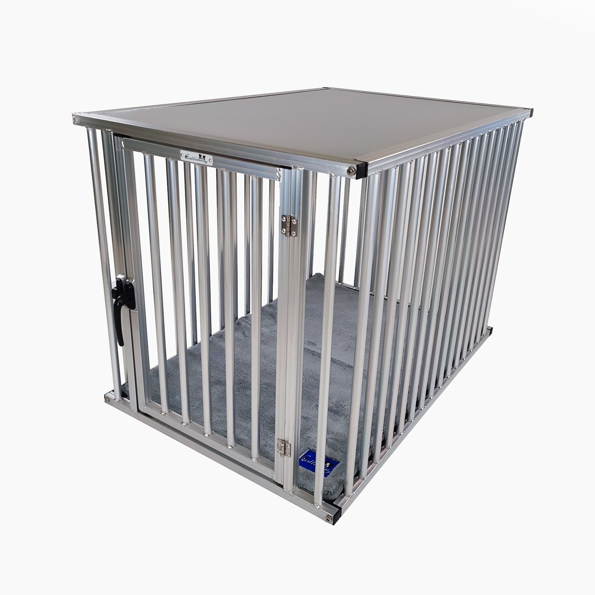 Seitenansicht des Callieway Aluminium Hundekäfigs XXL