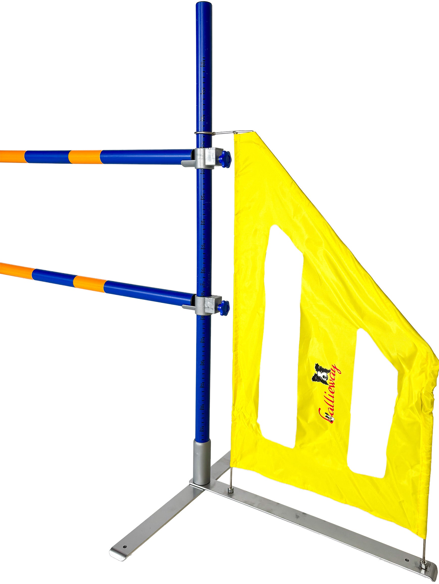 Aufbau der Callieway Dog Agi Jump Pro III Agility Hürde mit Wurfstangen