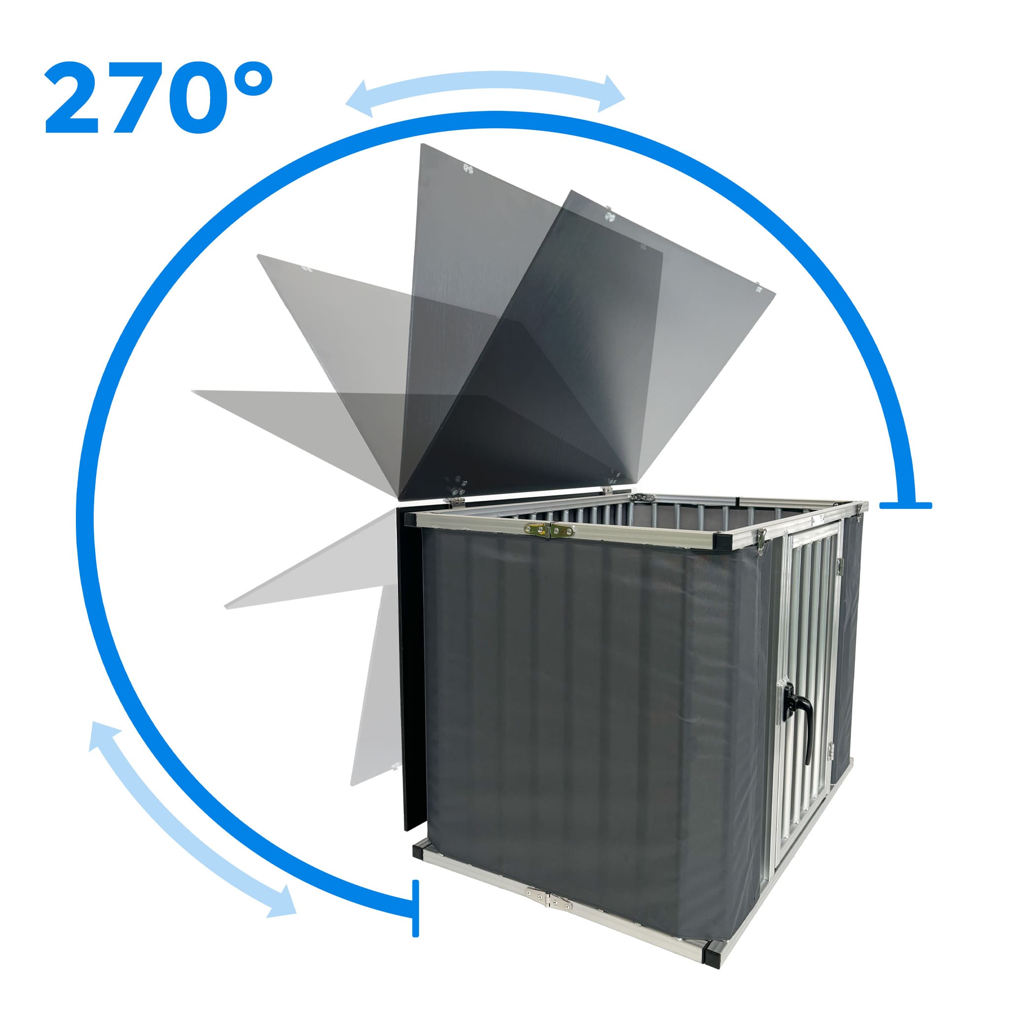 Callieway Hundebox mit 270 Grad Türöffnung