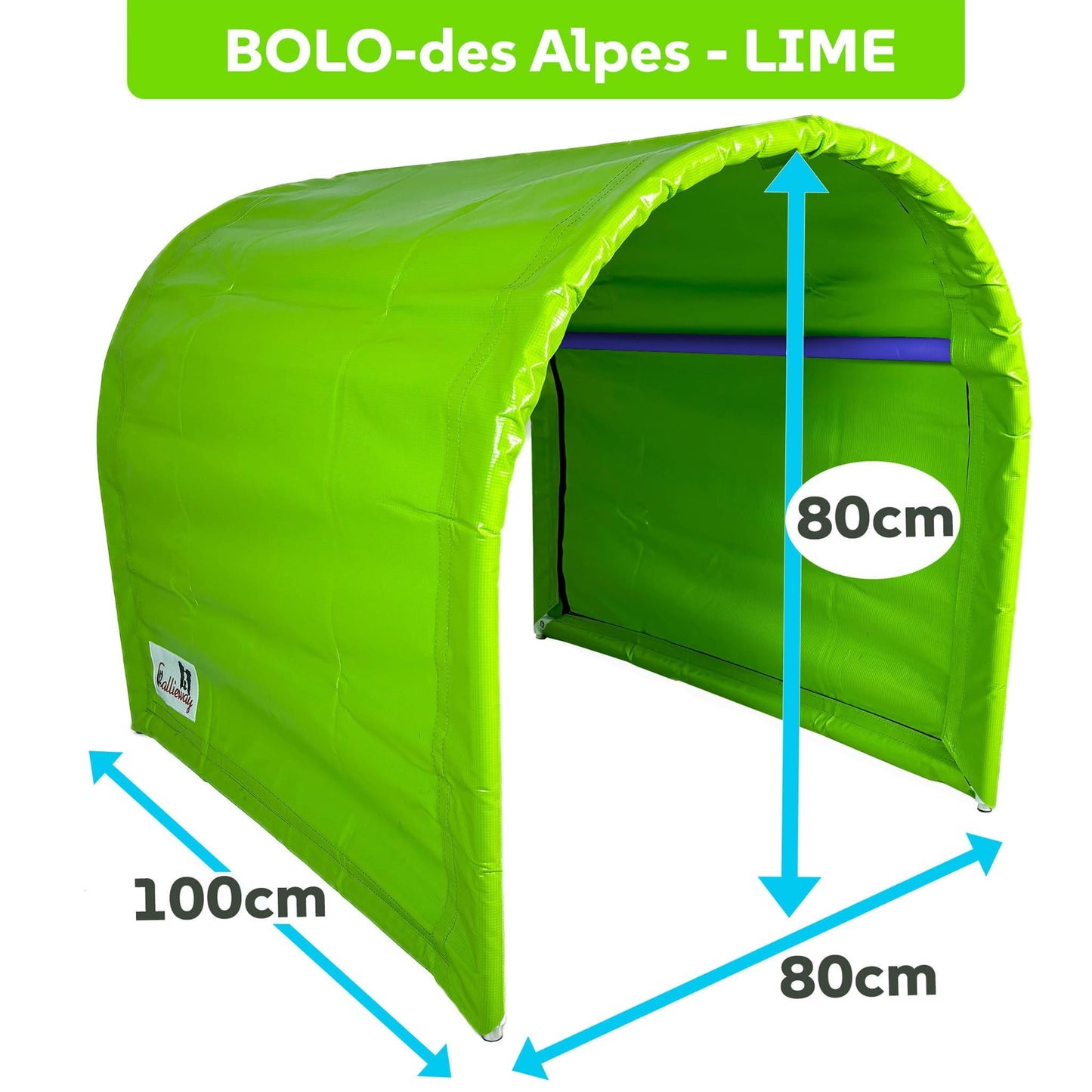 Eingang des limefarbenen Callieway Hoopers Tunnels