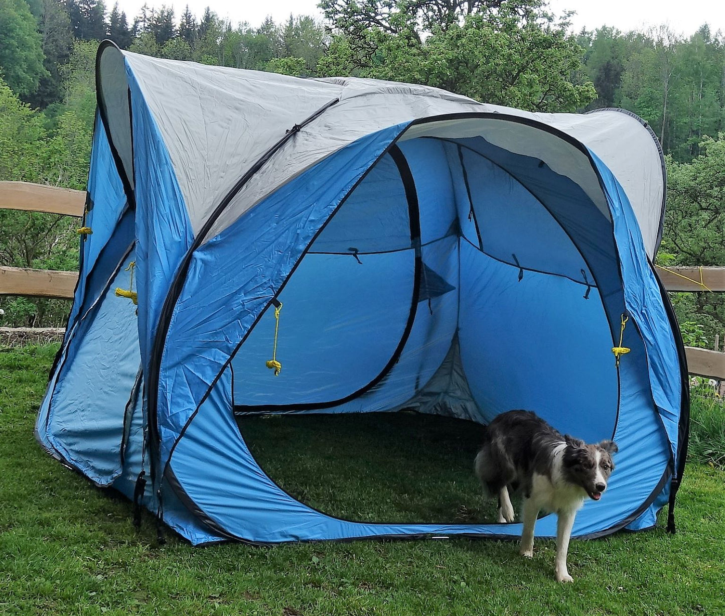 Seitenansicht Callieway Kwiki Ocean Blue Silver Reflect Zelt