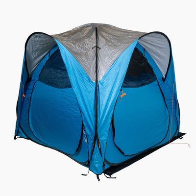 Callieway Kwiki Wurfzelt blau im Garten