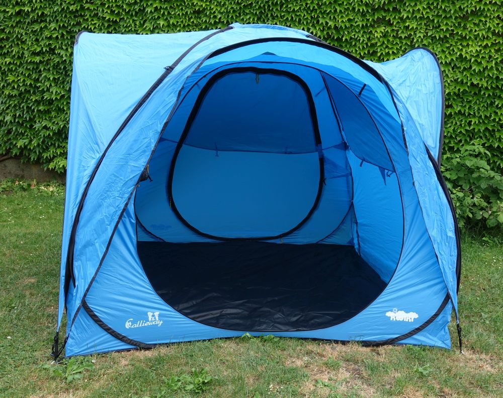 Callieway Kwiki Zelt Ocean Blue Eingang geöffnet