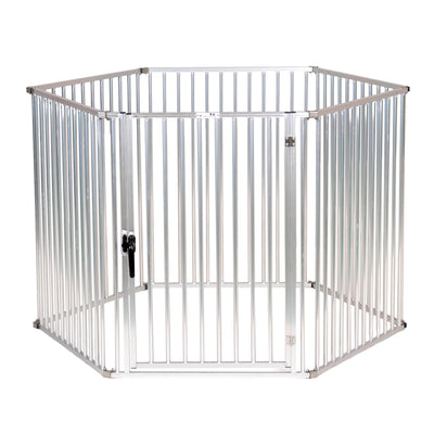 Callieway Aluminium Freilaufgehege 100cm hoch, Frontansicht einzelnes Panel mit vertikalen Stäben und Klemmmechanismus