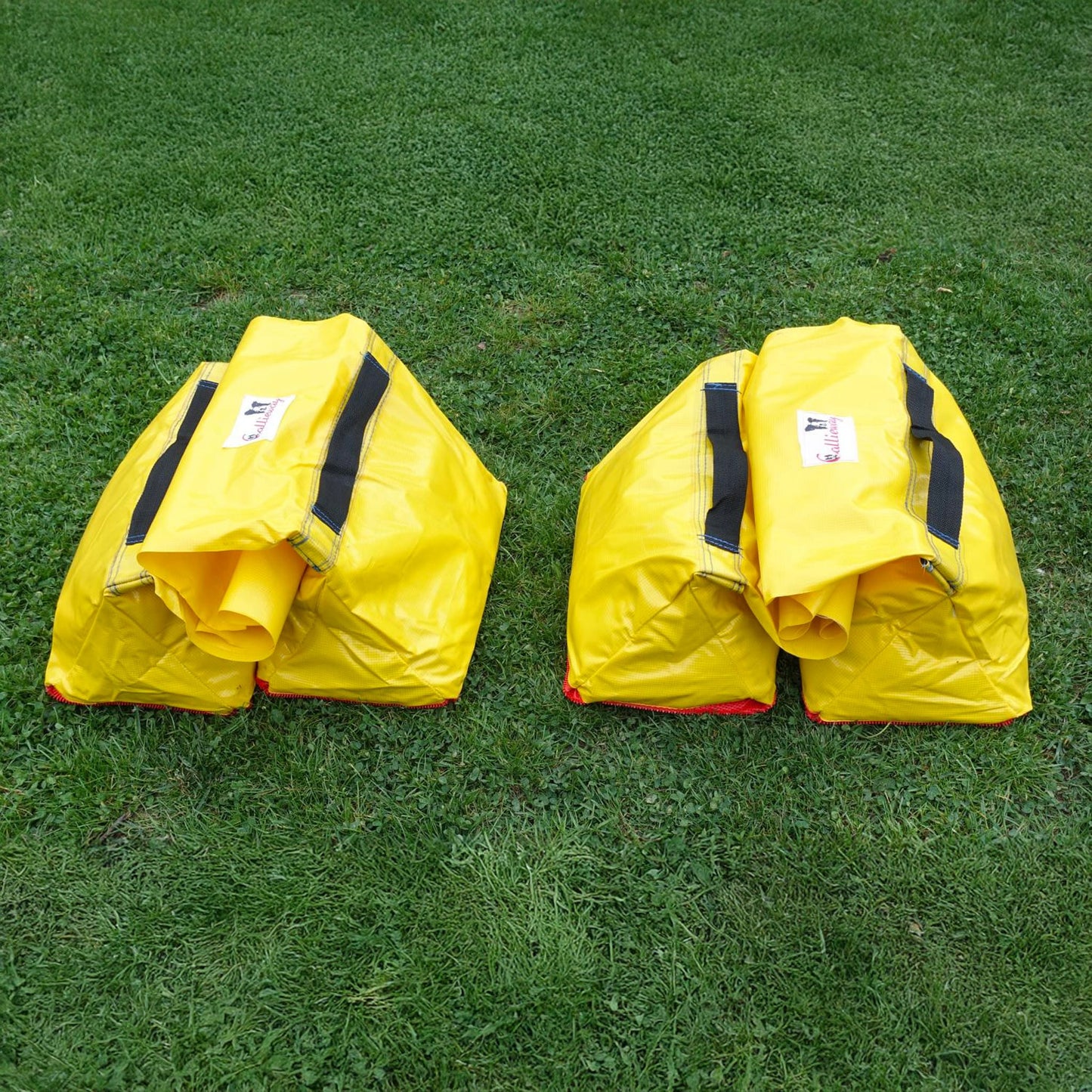 Set aus Callieway Premium Stützsandsäcken Gelb für Agility Tunnel