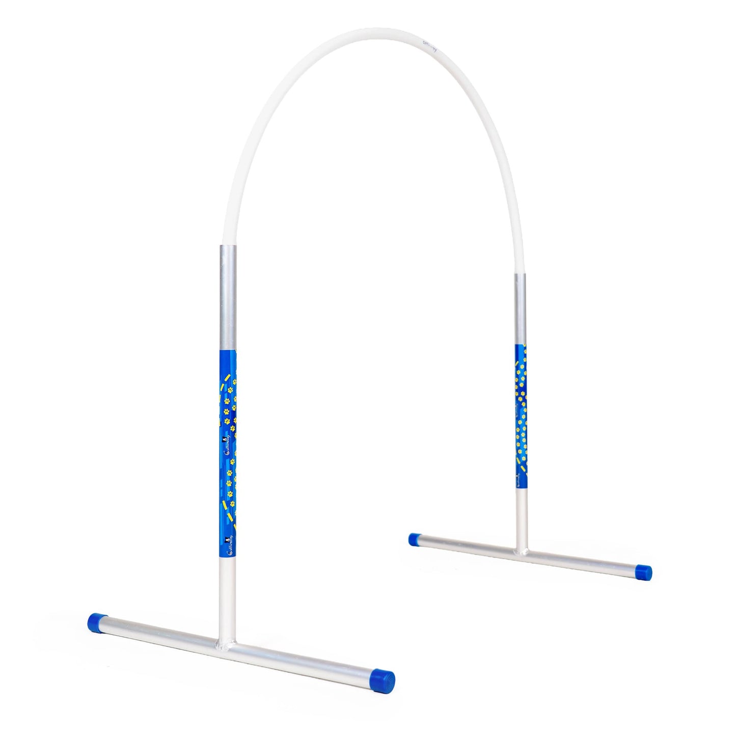 Callieway® Agility Hoopers cerchio in alluminio bianco con supporto, vista laterale