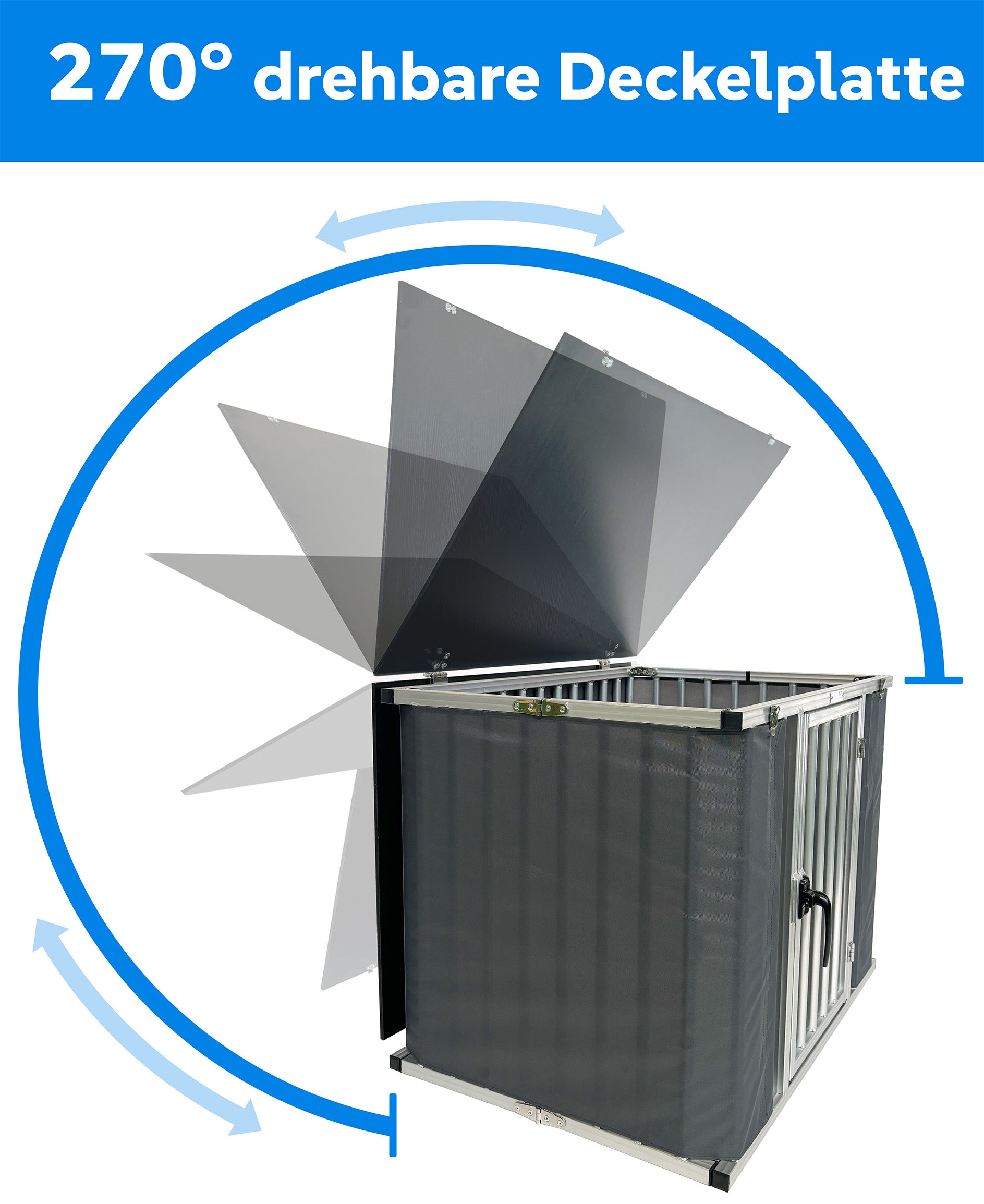 Callieway faltbare 270 Grad deckel box für platzsparende Hundebox Aufstellung