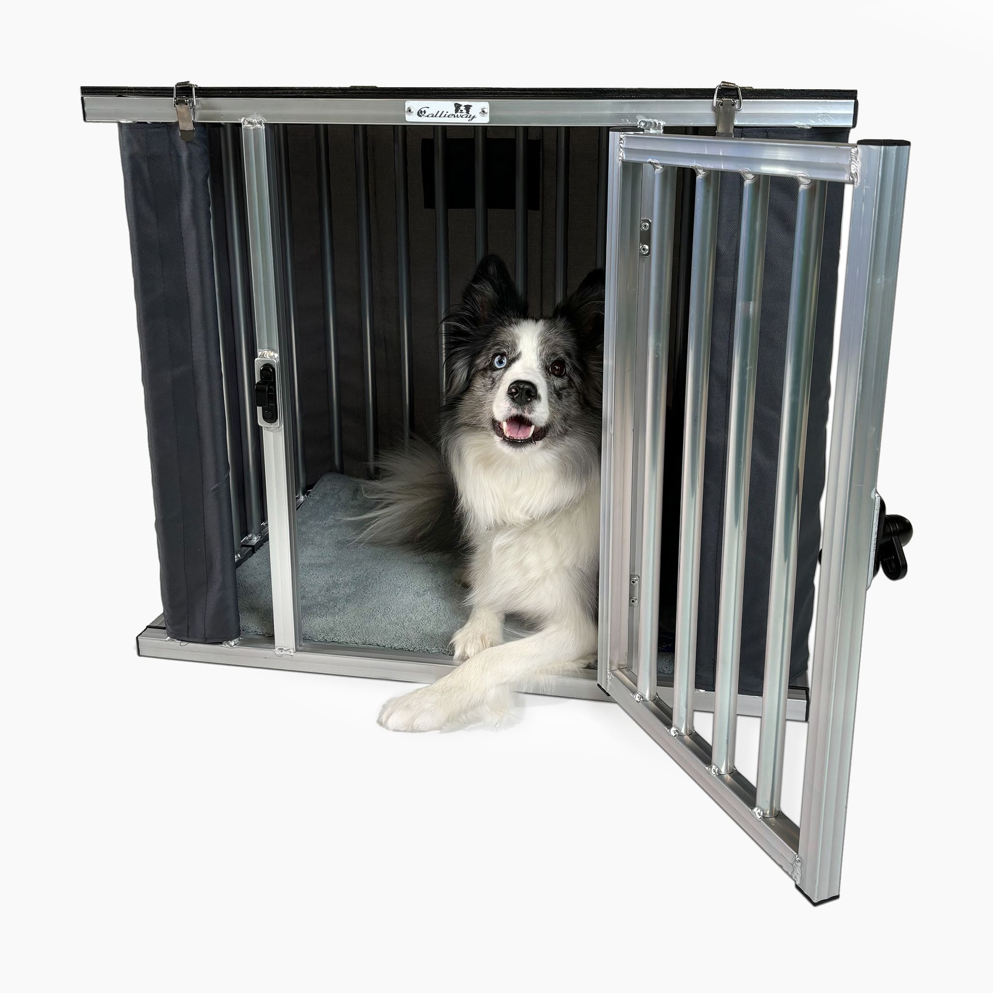 Callieway faltbare Aluminium Hundebox für Reisen