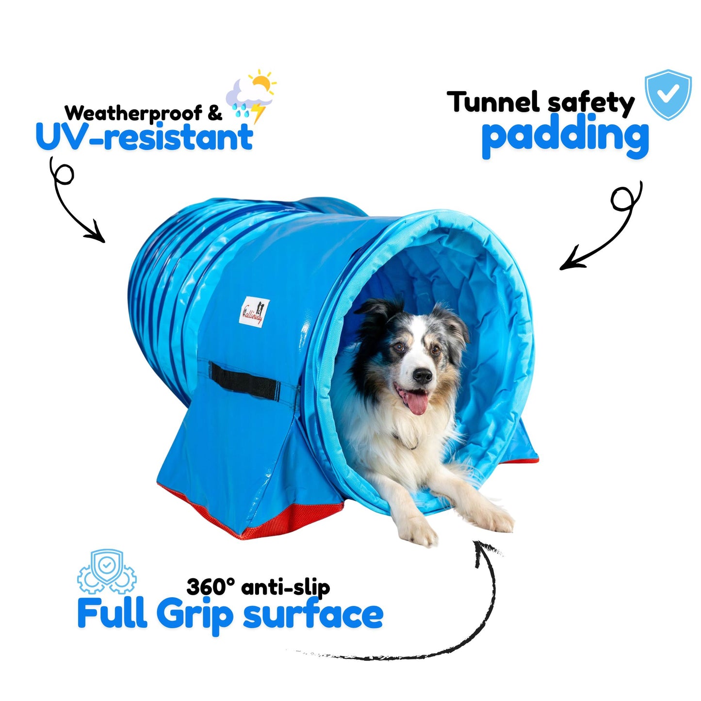 Fullgrip Turnier Tunnel - Agility Hundetunnel 60cmØ, (FCI konform)