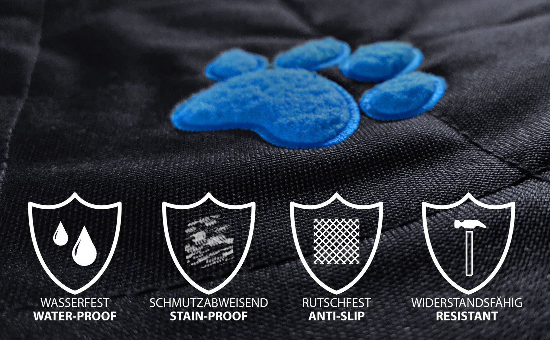 Nahaufnahme von Hundedecke in schwarz