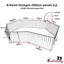 Technical illustration of the Callieway 8-panel hexagon dog playpen with 100 cm panels.
