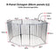 Technical diagram showing the Callieway 8-panel hexagon dog playpen with 65 cm panels.