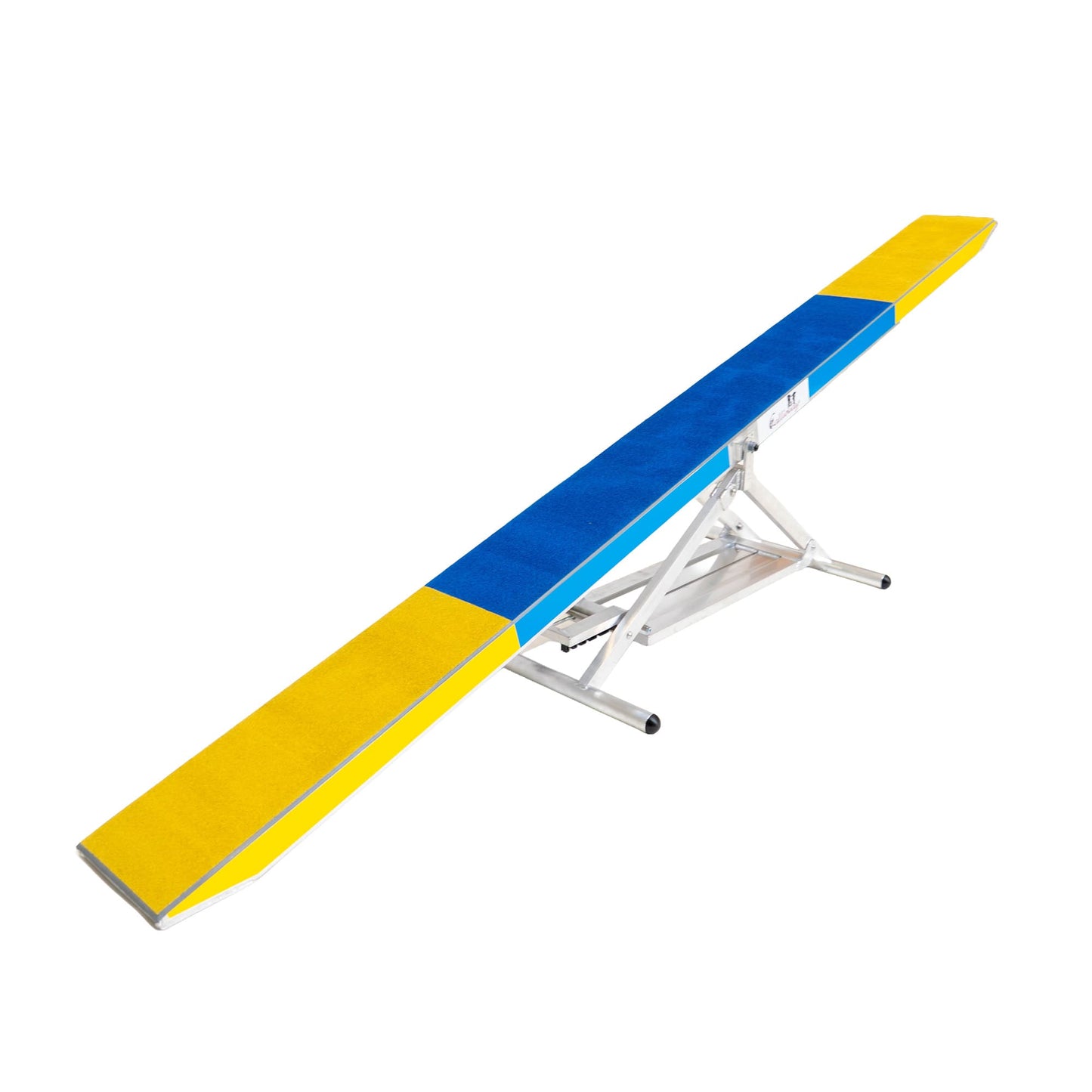 Callieway dog agility seesaw in tilted position showing movement range