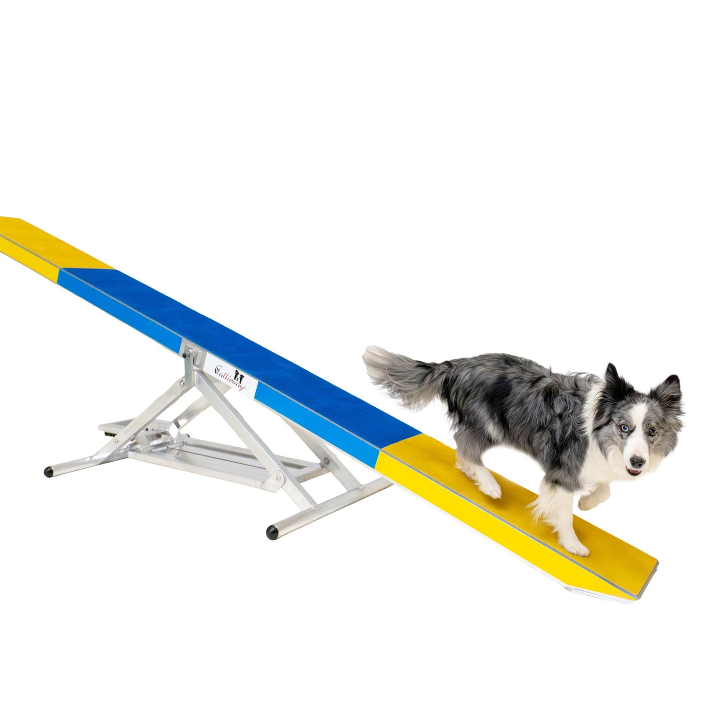 Metal frame construction of Callieway agility seesaw for stability