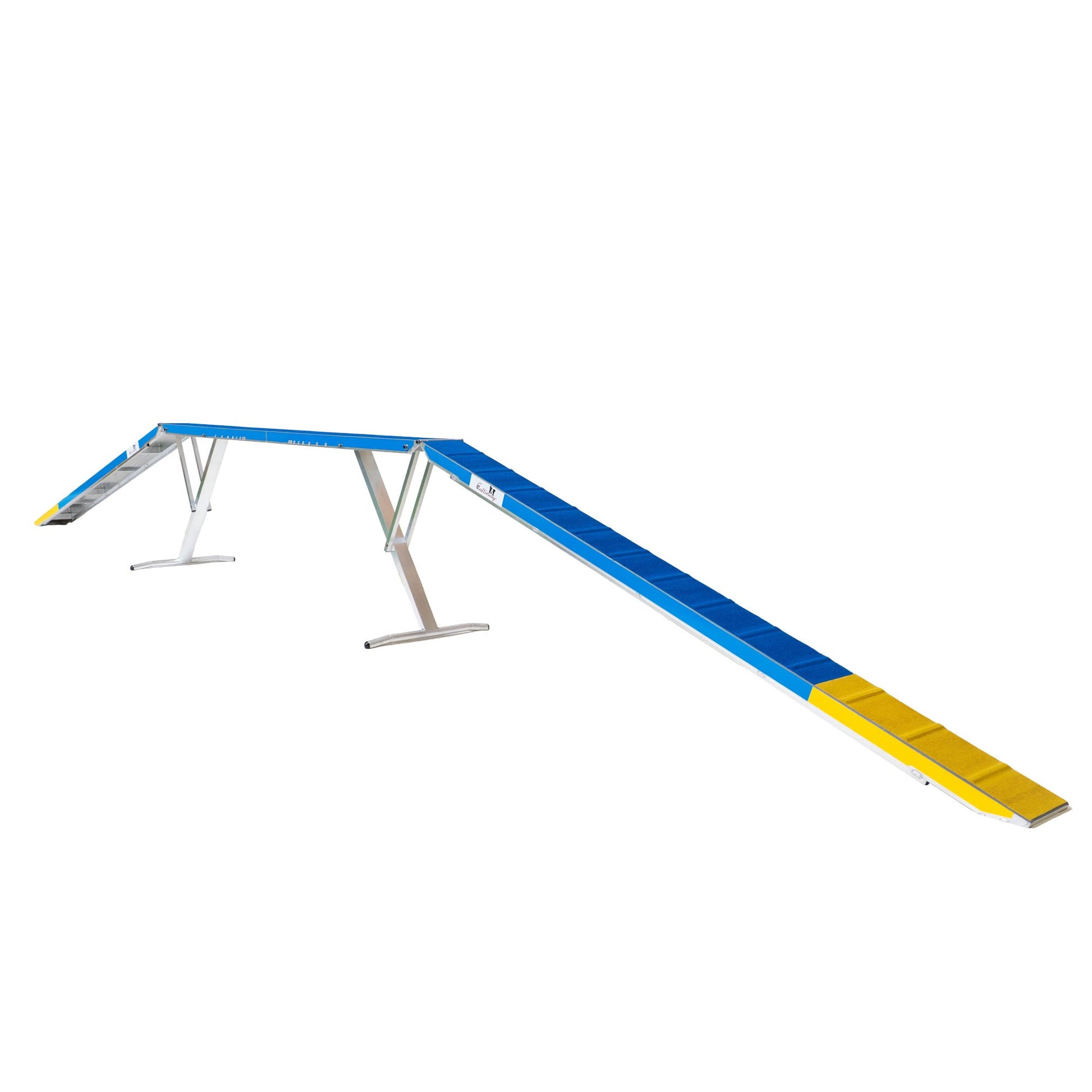 Yellow contact zone on Callieway dogwalk ramp for safe dog training